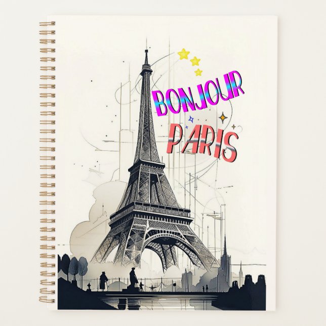 Bonjour Colourful Paris Planner (Front)