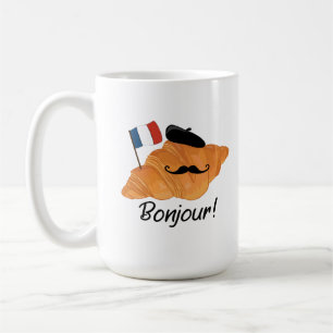 Bonjour French Croissant - France Funny Food Coffee Mug