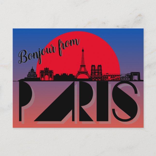 Bonjour from Paris Modern Postcard (Front)