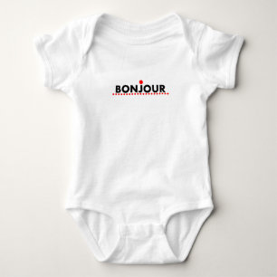 Bonjour, good morning in French, funny gift idea Baby Bodysuit