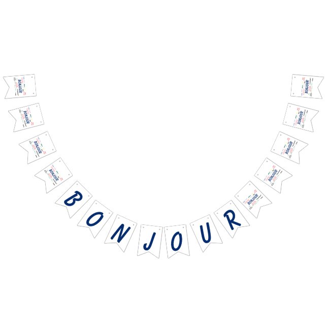 Bonjour Hello Languages World Travel Colourful Bunting (All)