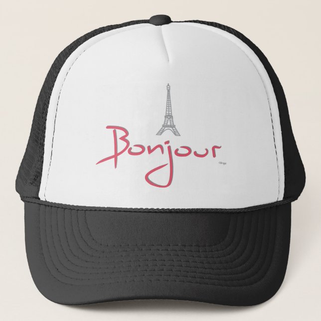 Bonjour (Hello) Paris Trucker Hat (Front)