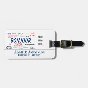 Bonjour Hello World Travel Languages Colourful Nam Luggage Tag