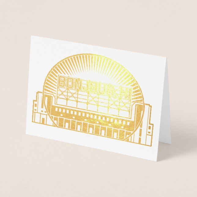 Bonjour, Hi New Home Congratulations Foil Card (Front)