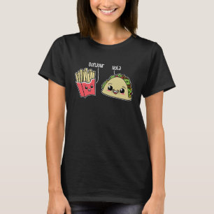 Bonjour Hola French Fries Taco  Language Food Pun T-Shirt