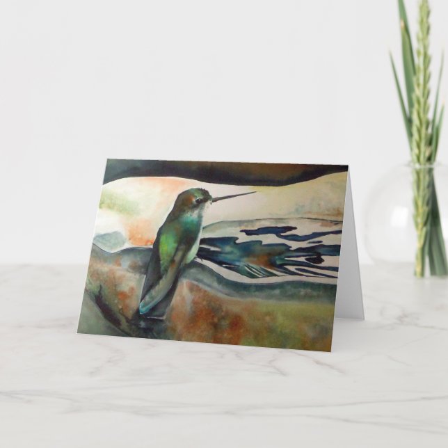 Bonjour II Hummingbird Greeting Card (Front)