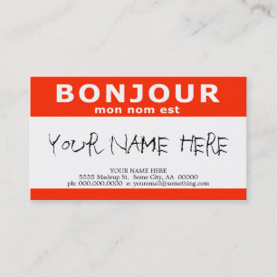 BONJOUR mon nom est Business Card