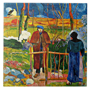 Bonjour, Monsieur by Paul Gauguin Tile