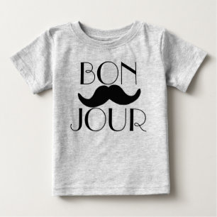 BONJOUR Moustache Baby T-Shirt