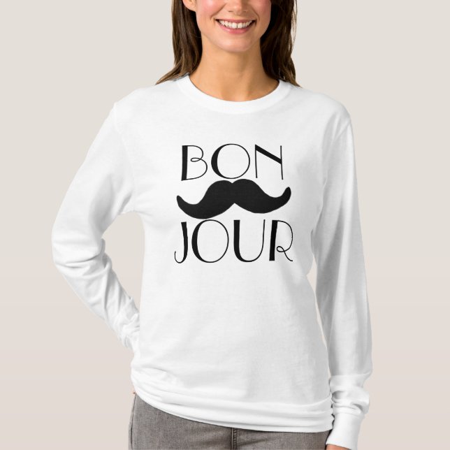 BONJOUR Moustache T-Shirt (Front)