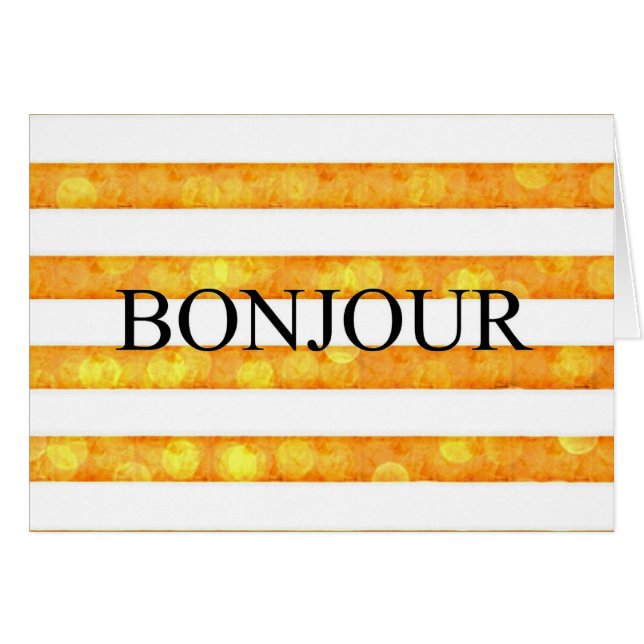 Bonjour Orange Stripe Bokeh (Front Horizontal)
