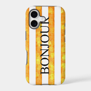 Bonjour Orange Stripe Bokeh
