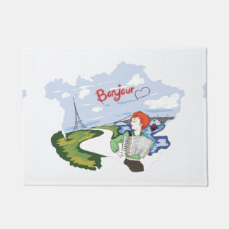 Bonjour Paris Drawing Doormat