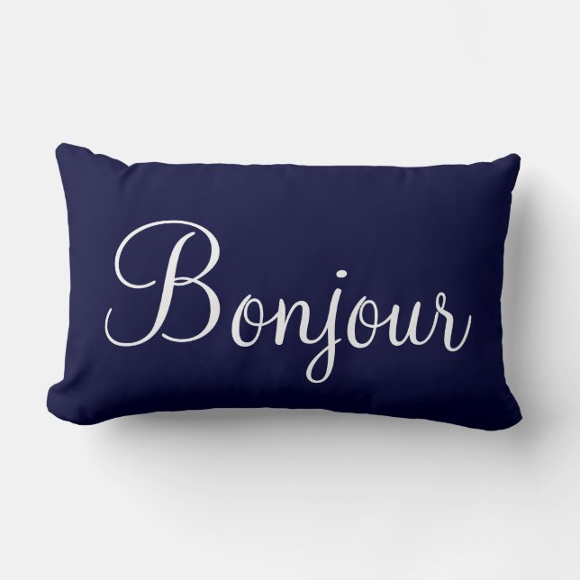 Bonjour Paris Lumbar Pillow (Front)