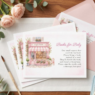 Bonjour Parisian Cafe Bebe Pink Baby Shower Enclosure Card