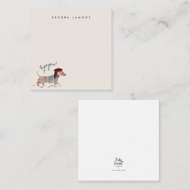 Bonjour Pup Card (Front/Back)