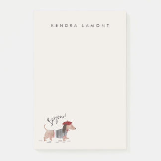Bonjour Pup Post-it Notes