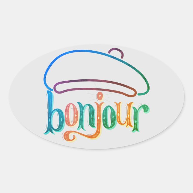 "bonjour" Stickers (Front)