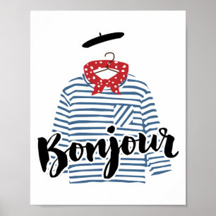 Bonjour, striped french shirt Print