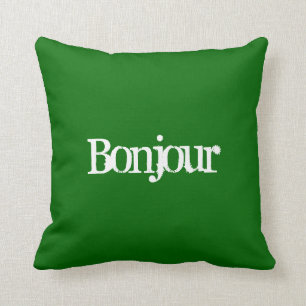 Bonjour - throw pillow