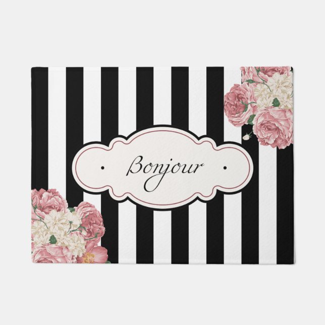 Bonjour! Vintage, Parisian Doormat (Front)