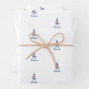 Bonjour wrapping paper