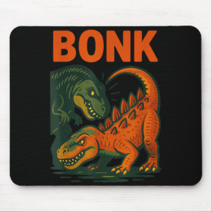 Bonk Dinosaur Funny Prehistoric Humor Design  Mouse Mat