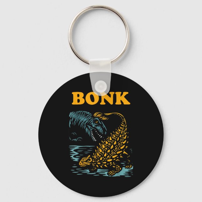 Bonk Dinosaur Funny Prehistoric Humour Design  Key Ring (Front)