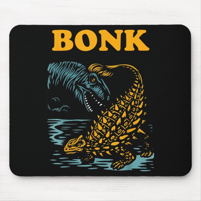 Bonk Dinosaur Funny Prehistoric Humour Design  Mouse Mat (Front)