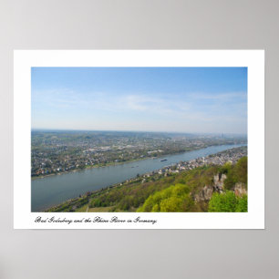 Bonn Bad Godesberg & the Rhine river Poster