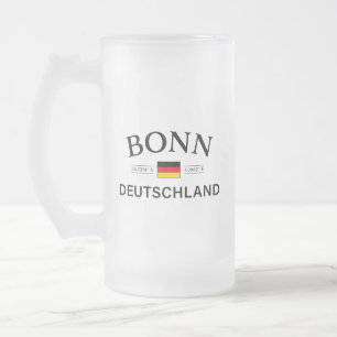 Bonn Deutschland Coordinates German Frosted Glass Beer Mug