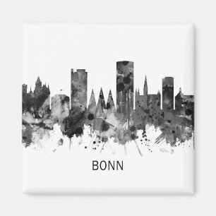 Bonn Germany Skyline BW Magnet