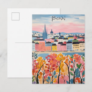 Bonn Germany Travel City Painting Aesthetic Postcard