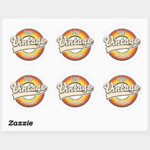 Bonn vintage style logo classic round sticker