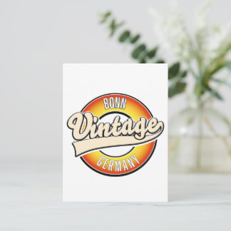 Bonn vintage style logo postcard