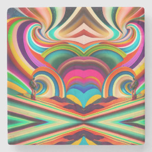Bonnaroo abstract art stone coaster
