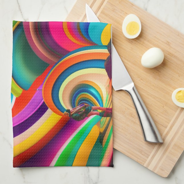 Bonnaroo abstract art tea towel (Quarter Fold)