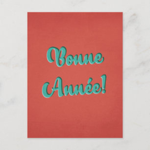 Bonne Année - French Retro New Year's Postcard