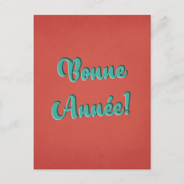 Bonne Année - French Retro New Year's Postcard (Front)