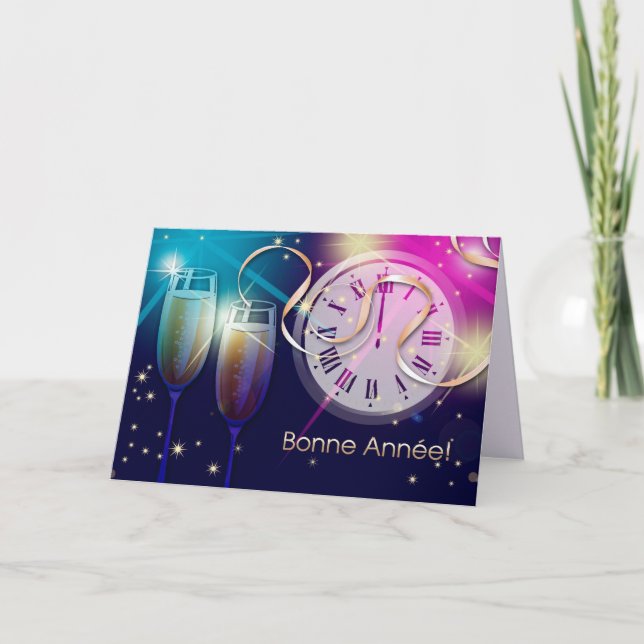 Bonne Année. New Year's Card in French (Front)