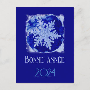 Bonne Annee - snowflake - 2024 Holiday Postcard