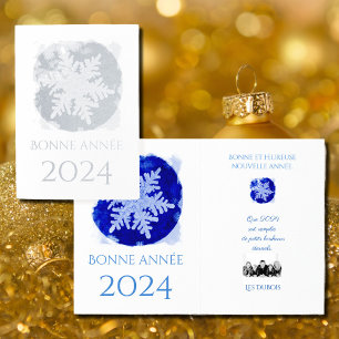 Bonne Annee - snowflake - 2025 silver  Foil Card