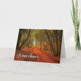Bonne Chance French Good Luck Woodland Path Blank Card