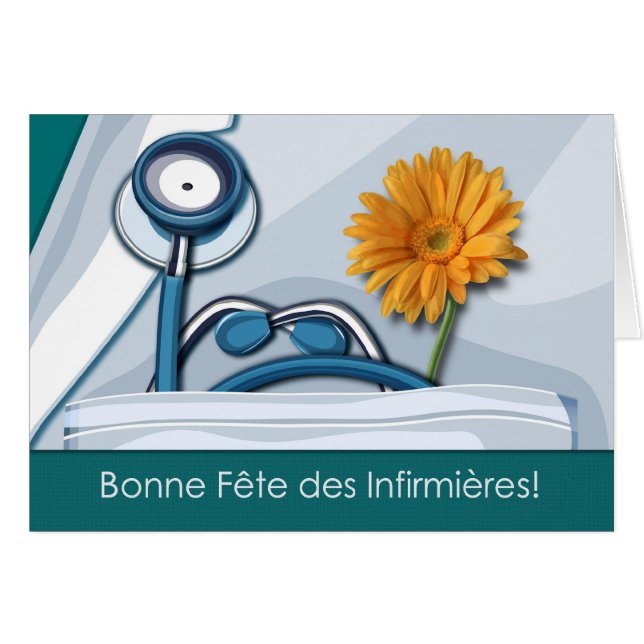 Bonne Fête des Infirmières. Nurses Day Card  (Front Horizontal)