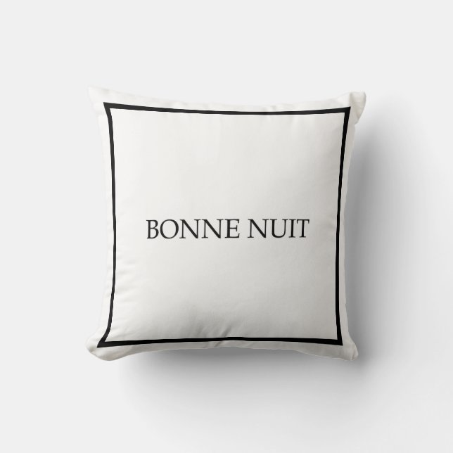 Bonne Nuit Throw Pillow Guest Bedroom (Front)