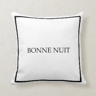 Bonne Nuit Throw Pillow Guest Bedroom