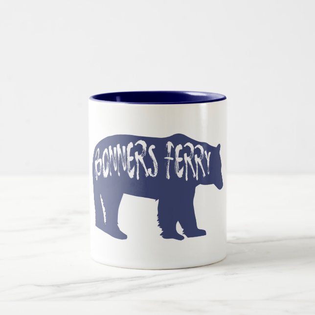 Bonners Ferry Idaho Bear Two-Tone Coffee Mug (Center)