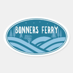 Bonners Ferry Idaho Outdoors Oval Sticker