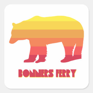 Bonners Ferry Idaho Rainbow Bear Square Sticker