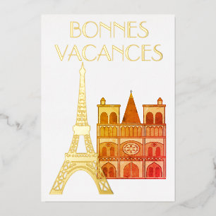 Bonnes Vacances Foil Holiday Card